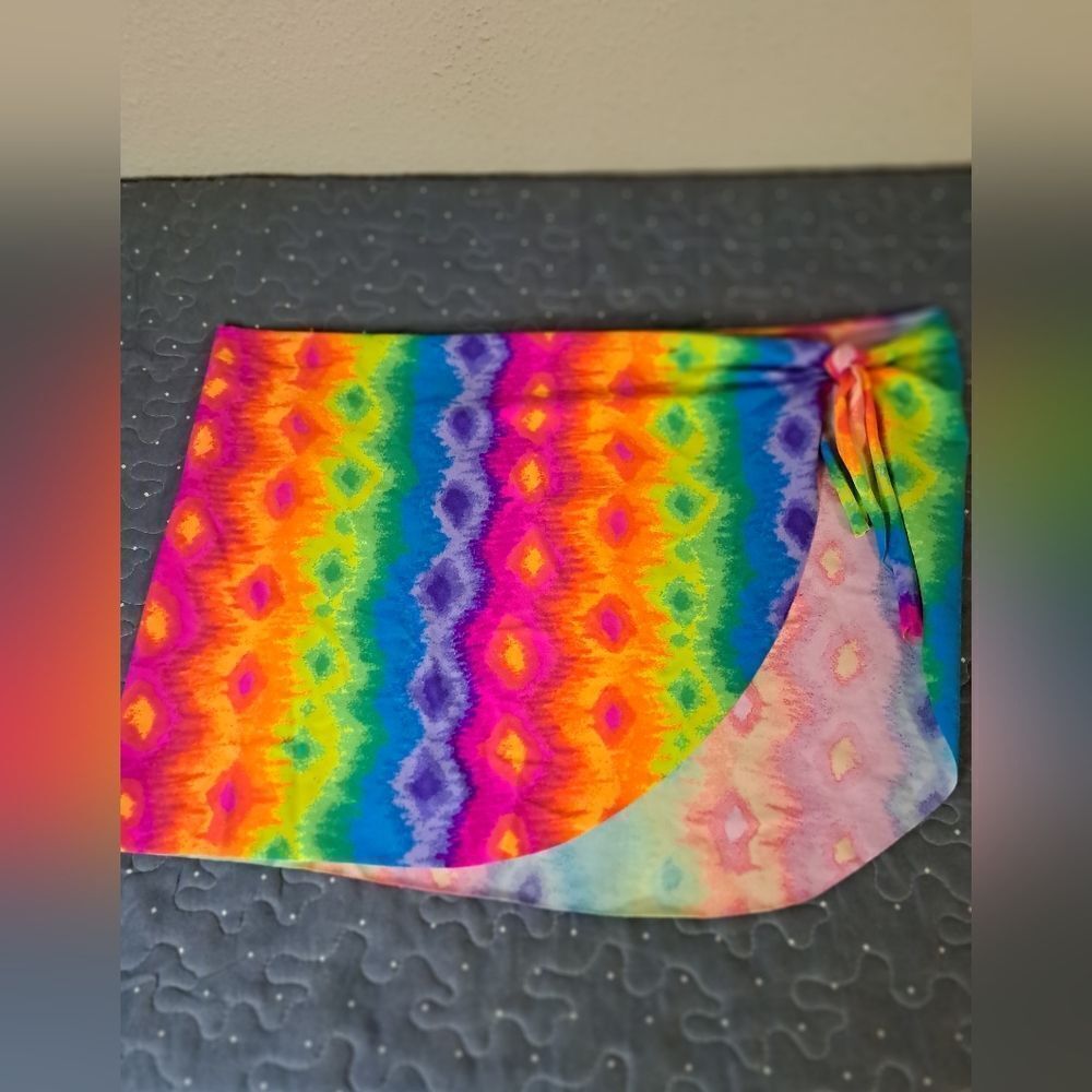Rainbow swim cover up one size